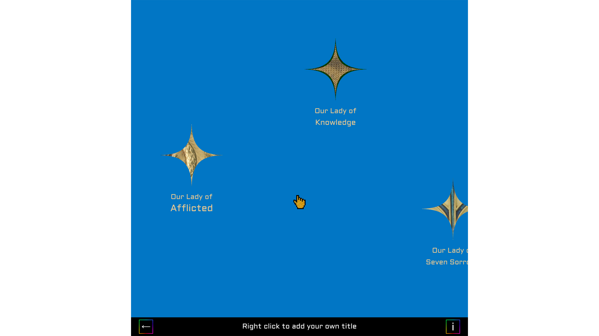 Screen View from ‘Our Lady of I Can be Anything You Want Me To’